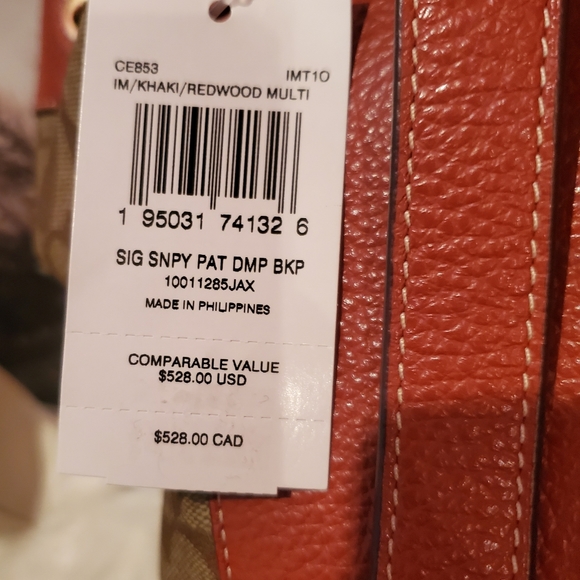 Coach Peanuts Dempsey Drawstring Backpack Bag (Redwood) - Picture 9 of 16